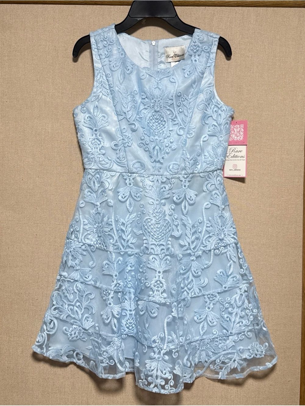 NWT Rare Editions Rare Editions Big Girls embroidered dress Blue 16